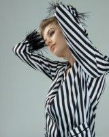 Pijama Ajoure S23475 Stripes White/Black M imaginea #2 — magazin online Desire.md