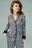 Pijama Ajoure S23475 Stripes White/Black M imaginea #3 — magazin online Desire.md
