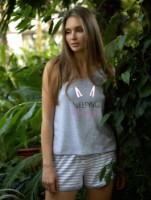 Pijama Ajoure T23402 Grey Print Stripes M imaginea #1 — magazin online Desire.md