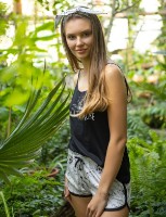 Pijama Ajoure TV23396 Negru Print Floral S