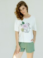 Пижама Ajoure V23410 Iris Ivory/Green L фото №1 — интернет-магазин Desire.md