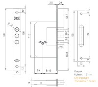 Дверной замок Kale Kilit 189 3MF фото №2 — интернет-магазин Desire.md