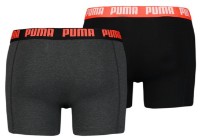 Сhiloţi pentru bărbați Puma Basic Boxer 2P Red/Grey/Black S