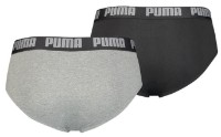 Сhiloţi pentru bărbați Puma Basic Brief 2P Dark Grey Melange/Black S (521030001691)