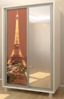 Шкаф-купе Bafimob Д-140 Зеркало+фасад Париж Шамони Светлый
