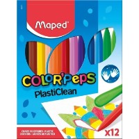 Creioane colorate Maped PlastiClean 12pcs