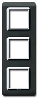 Рамка для розеток и выключателей AVE 2+2+2M Black/Crom (5734)