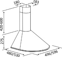 Вытяжка Tornado Viola 750 (50) LED White фото №2 — интернет-магазин Desire.md