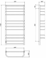 Полотенцесушитель Deffi Lux Hotel P12 500x1100 фото №3 — интернет-магазин Desire.md