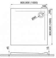 Cadița de duș Polimat Geos White Square 90x90x1.5x4.5 (16243) imaginea #2 — magazin online Desire.md