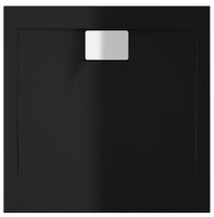 Cadița de duș Polimat Vegar Black Square 90x90x1.5x4.5 (13479)