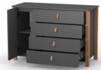 Детский комод Veres VR 35.2.351.2.16 Monaco 1200 Dark Gray фото №2 — интернет-магазин Desire.md