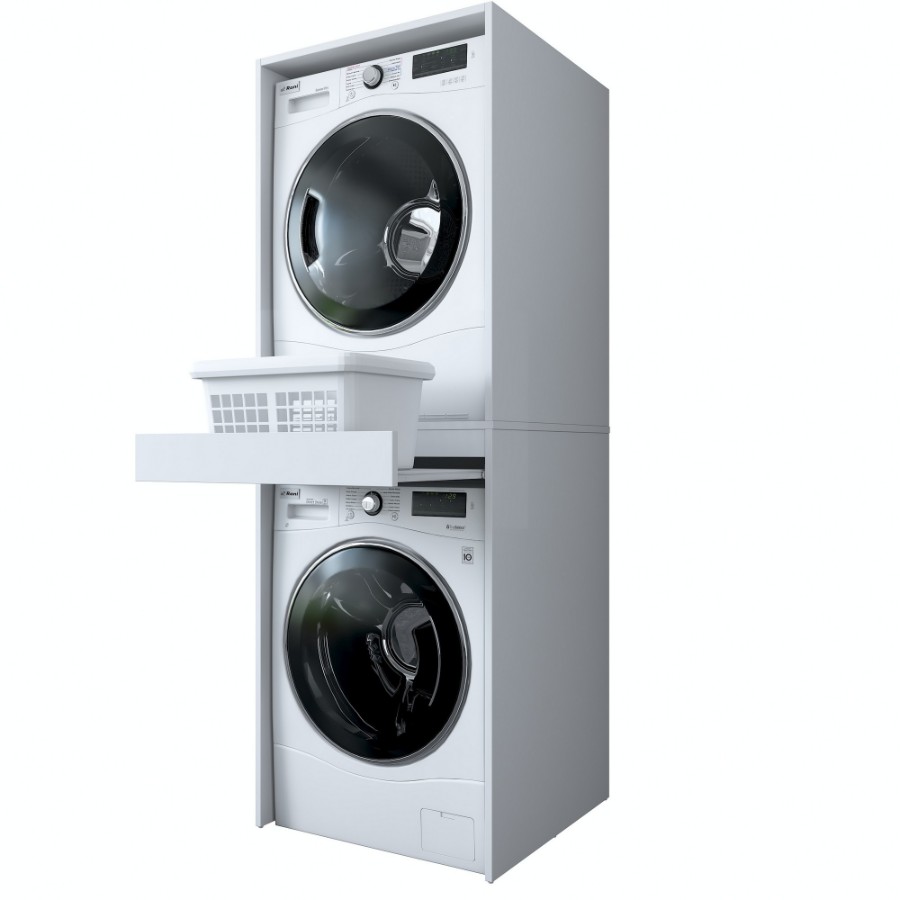 Выдвижная полка Rani KD113 White между стиральной и сушильной машинами