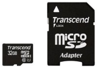 Карта памяти Transcend microSDHC 32Gb Class 10 UHS-I + SD adapter (TS32GUSDU1)