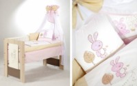 Lenjerie de pat pentru copii Albero Mio Little Bunny Pink Beige (C-3 K026)