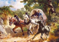 Puzzle Castorland 3000 Covered Wagon in a Narrow Path, R.Koller (C-300075)