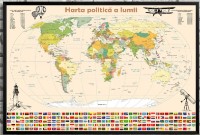 Art Maps Harta politică mondială cu steaguri (200023)