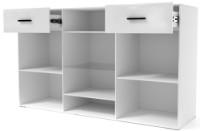 Комод-витрина SV-Мебель Соло Белый/Белый Глянец-Венге (ФР-10018182)