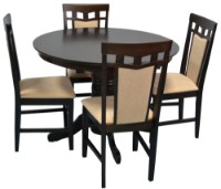 Set masă și scaune Evelin Capella V Chocolate + 4 Deppa R Chocolate/F-787 Beige