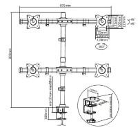 Кронштейн для монитора  Multibrackets M Deskmont Basic Quad