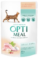 Hrană umedă pentru pisici Optimeal Adult Cats Rabbit in White Sauce 85g
