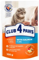 Влажный корм для кошек Клуб4лапы Adult Cats with Salmon in Jelly 0.1kg 24pcs