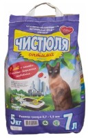 Asternut igienic pentru pisici Чистюля Оптима 0.7-1mm 4x5kg