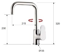 Смеситель для кухни Remer Class Line L72U фото №2 — интернет-магазин Desire.md