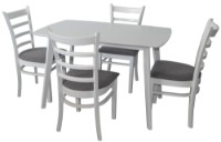 Set masă și scaune Evelin Cooper White + 4 Coco White/NV-10WP Grey