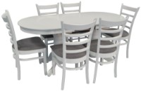 Set masă și scaune Evelin HV 31V White + 6 CocoWhite/NV-10WP Grey