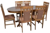 Set masă și scaune Evelin HV-31N Burnish + 6 Deppa R Burnish/F-789 Brown