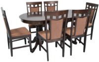 Set masă și scaune Evelin HV 31V Chocolate + 6 стульев Deppa R Chocolate F-789 Brown
