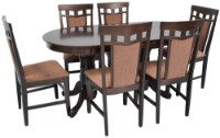 Set masă și scaune Evelin HV-31N Chocolate + 6 Deppa R Chocolate/F-789 Brown