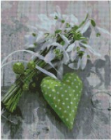 Алмазная картина по номерам Strateg Green Heart (FA40801)