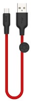 Cablu USB Hoco X21 Plus for Micro 0.25m Black/Red
