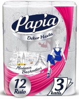 Бумажные полотенца Papia Fashion Decor 3 слоя 12 рулонов