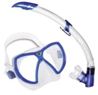 Masca şi tub pentru înot Aqualung Set Combo Visio+Airflex Blue (111410)