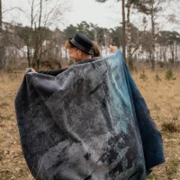 Pătura IBENA Jacquard Rockhampton 150x200cm Dark Grey/Petrol imaginea #3 — magazin online Desire.md