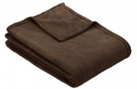 Pătura IBENA Plain Fleece Olbia Dark Brown 150x200cm