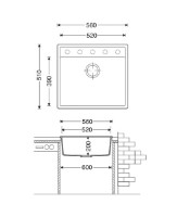 Chiuvetă de bucătărie Fabiano Quadro 56x51 Beton imaginea #2 — magazin online Desire.md