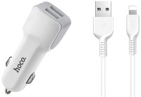 Автомобильная зарядка Hoco Z23 Grand Style Lightning White