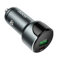 Автомобильная зарядка Hoco Z42 Light Road Gray