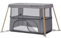 Pătuț pliabil Kinderkraft Movi Grey/Wood