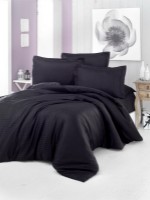 Lenjerie de pat Cottony Satin de Lux Stripe Black 2E (17369)