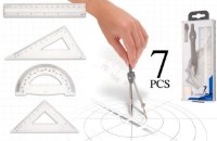 Compas pentru desen tehnic Deluxe 7pcs (08526)