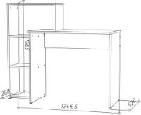 Письменный стол ML-Mobila МЛ-4 КС 10-1250 Дуб Крафт Белый