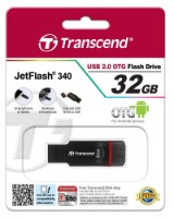 USB Flash Drive Transcend JetFlash 340 32Gb Black-Red, OTG