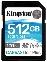 Карта памяти Kingston SDXC 512Gb Canvas Go Plus Class10 UHS-I U3 V30 (SDG3/512GB)