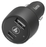 Автомобильная зарядка Hama USB-C+USB-A 42 Watt Black (183323)