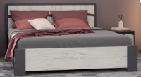 Кровать Yasen Женева 160x200 +Ламели Графит Серый/Дуб Крафт Белый